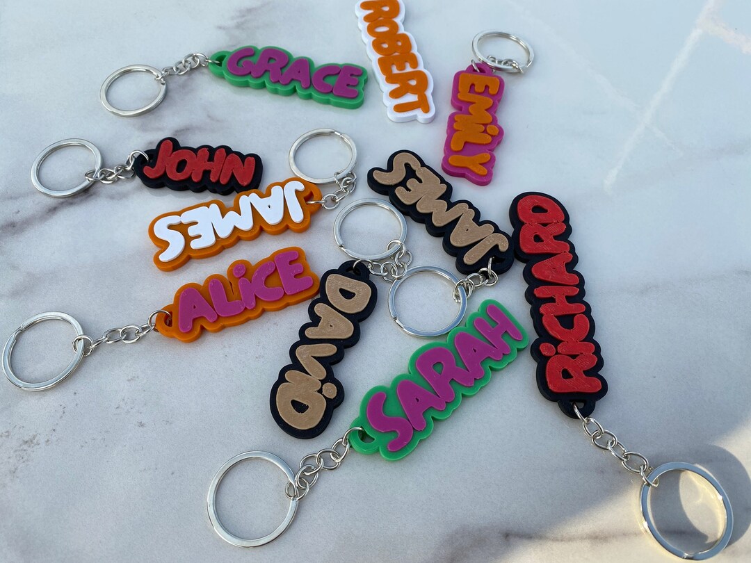 Custom Keychain 3D Printed Personalized Name Tags 3D Printed Etsy