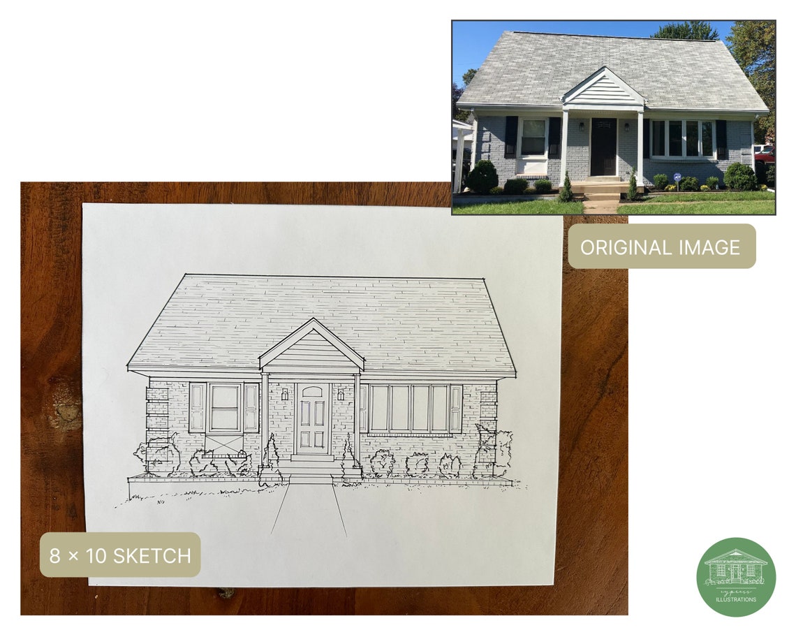 Custom House Sketch Drawing From Photo Housewarming Gift - Etsy