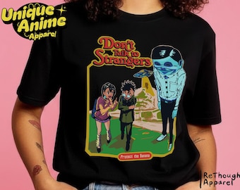 Camiseta retro de anime con fantasmas alienígenas: estilo años 90, colores cómodos
