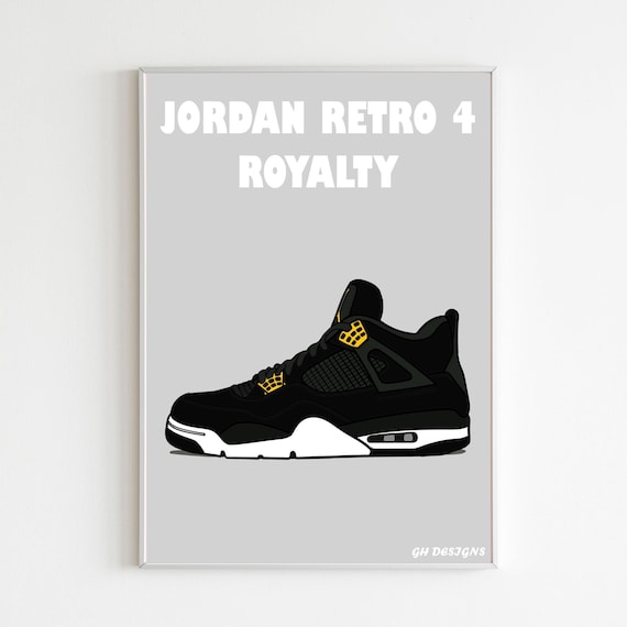 Nike Air Jordan 4 Retro 'royalty' Sneaker Poster Print - Etsy