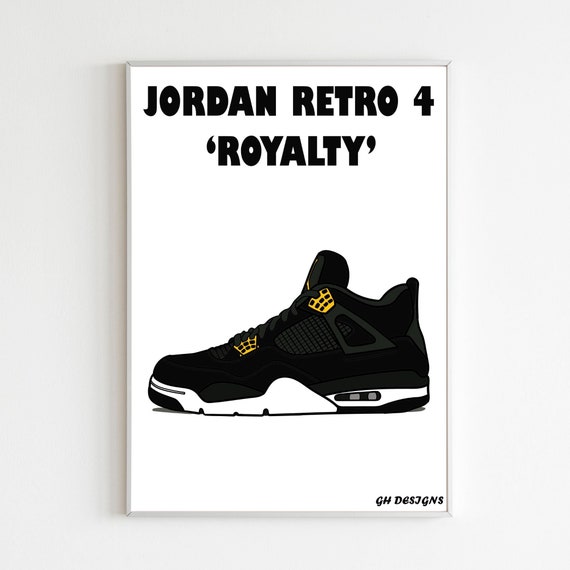 Nike Air Jordan 4 Retro 'royalty' Sneaker Poster Print - Etsy