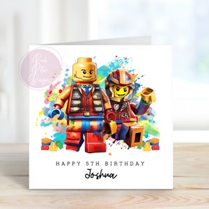 Personalised Colorful Kids Robot Card, Birthday card, Son, Daughter, Nephew, Niece, Grandchildren, Any Age image 2