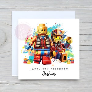 Personalised Colorful Kids Robot Card, Birthday card, Son, Daughter, Nephew, Niece, Grandchildren, Any Age image 1