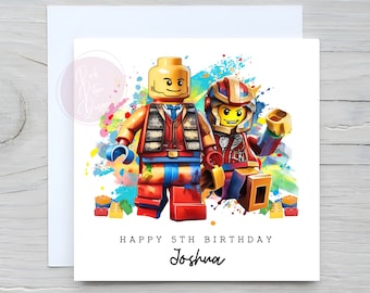 Tarjeta de robot para niños colorida personalizada, tarjeta de cumpleaños, hijo, hija, sobrino, sobrina, nietos, cualquier edad