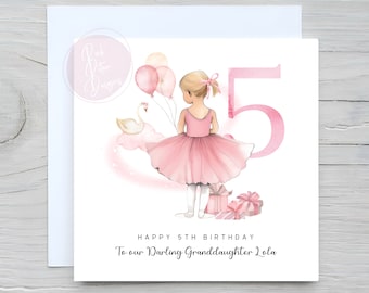 Girls Personalised Ballerina Birthday Card, Little Dancer Obsessed, For Niece, Daughter, Granddaughter