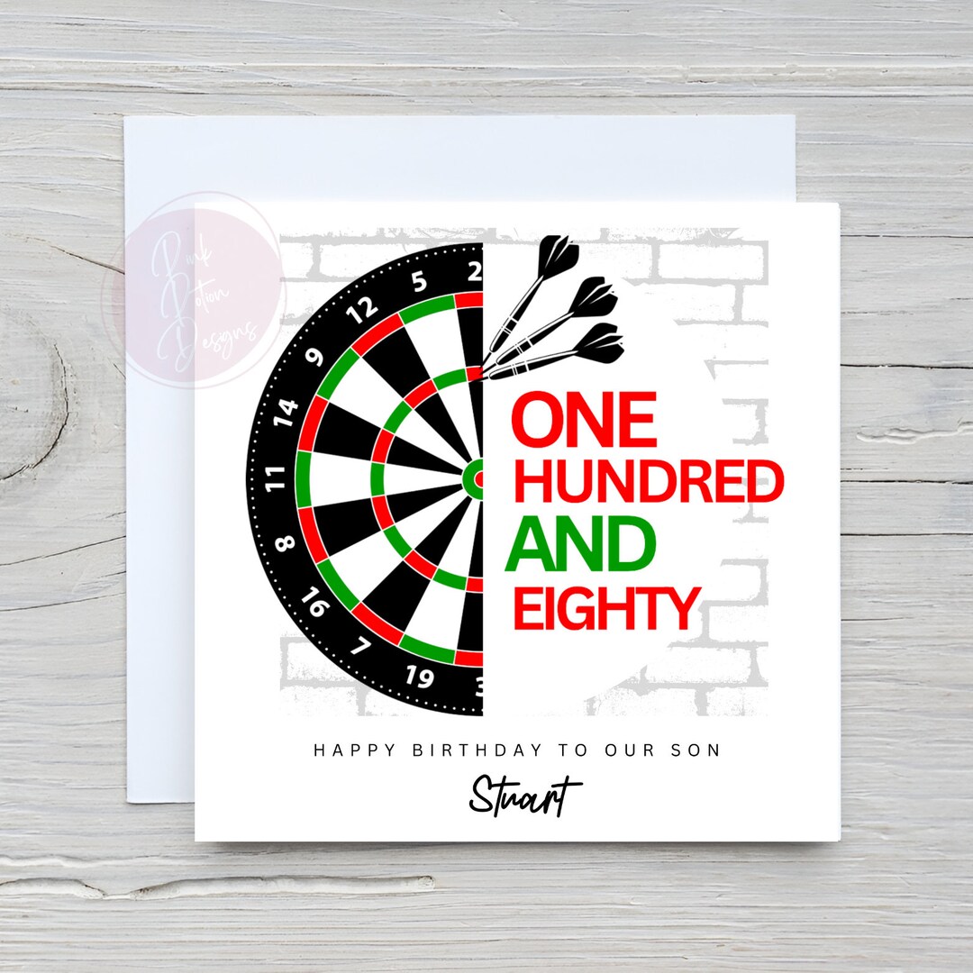 Personalised Darts Birthday Card – 18th, 21st, For Son, Grandson, Nephew, Friend