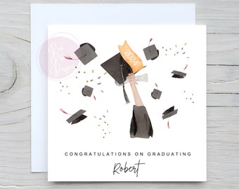 Personalised Graduation Card, University Graduation Celebration Card, Customisable Card, for him, her, Congratulations Card, Graduating