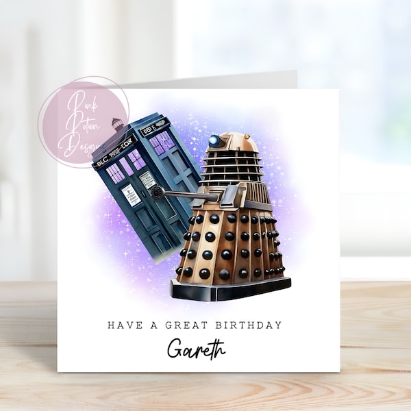 Dr Who Inspired Birthday Card, Card For Him/ Her, Birthday Card, Birthday, Unisex Male Female Card