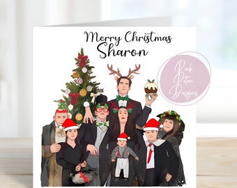 Gothic Family, Wishing you a Spooky Christmas, Funny Christmas Card, Digital Drawing, Family Christmas Card, Gothic