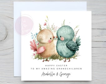 Personalised Easter Card, Customised, Easter 2024, Grandson & Grandaughter, Niece and Nephew, Kids, Couples, Any Relative, Custom Card