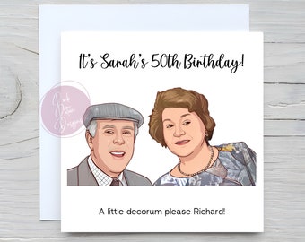 Keeping Up Appearances Inspired Birthday Card, Richard & Hyacinth Card for Mum, Dad, Nan, Grandad 90’s British Comedy Card