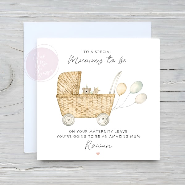 Baby Girl / Boy Maternity Leave card, Mummy to be, Maternity Good Luck Card, Leaving to Have A Baby Card, Congratulations Pregnancy Card