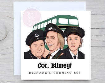 On The Buses, British Nostalgia Inspired Birthday Card, Card for Mum, Dad, Nan, Grandad 1970’s Comedy Card