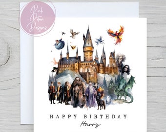 Personalised Birthday Card - Magic Watercolour School Birthday Card Son Daughter Grandson Granddaughter Niece Nephew