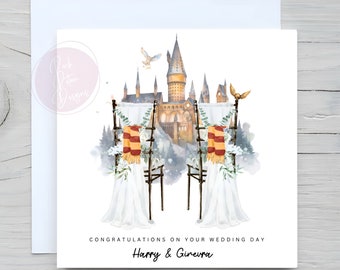 Personalised Wedding Day / Engagement Card - Magic Watercolour School Birthday Card Son Daughter Grandson Granddaughter Niece Nephew