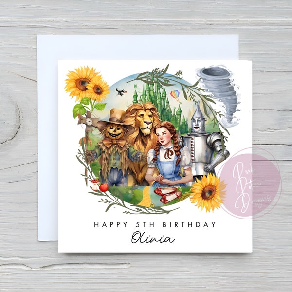 Personalised The Wonderful Wizard Of Oz Inspired Birthday Card Or Any Occasion Card, Any Age, Any Relation