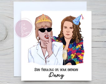 Personalised Absolutely Fabulous Inspired Birthday Card For Friend, Bestie, Sister, Mum, Edina & Patsy, Stay Fabulous