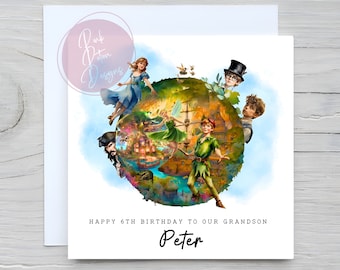 Personalised Peter Pan, Neverland Card - Magic  Birthday Card Son Daughter Grandson Granddaughter Niece Nephew, Any Age, Unisex