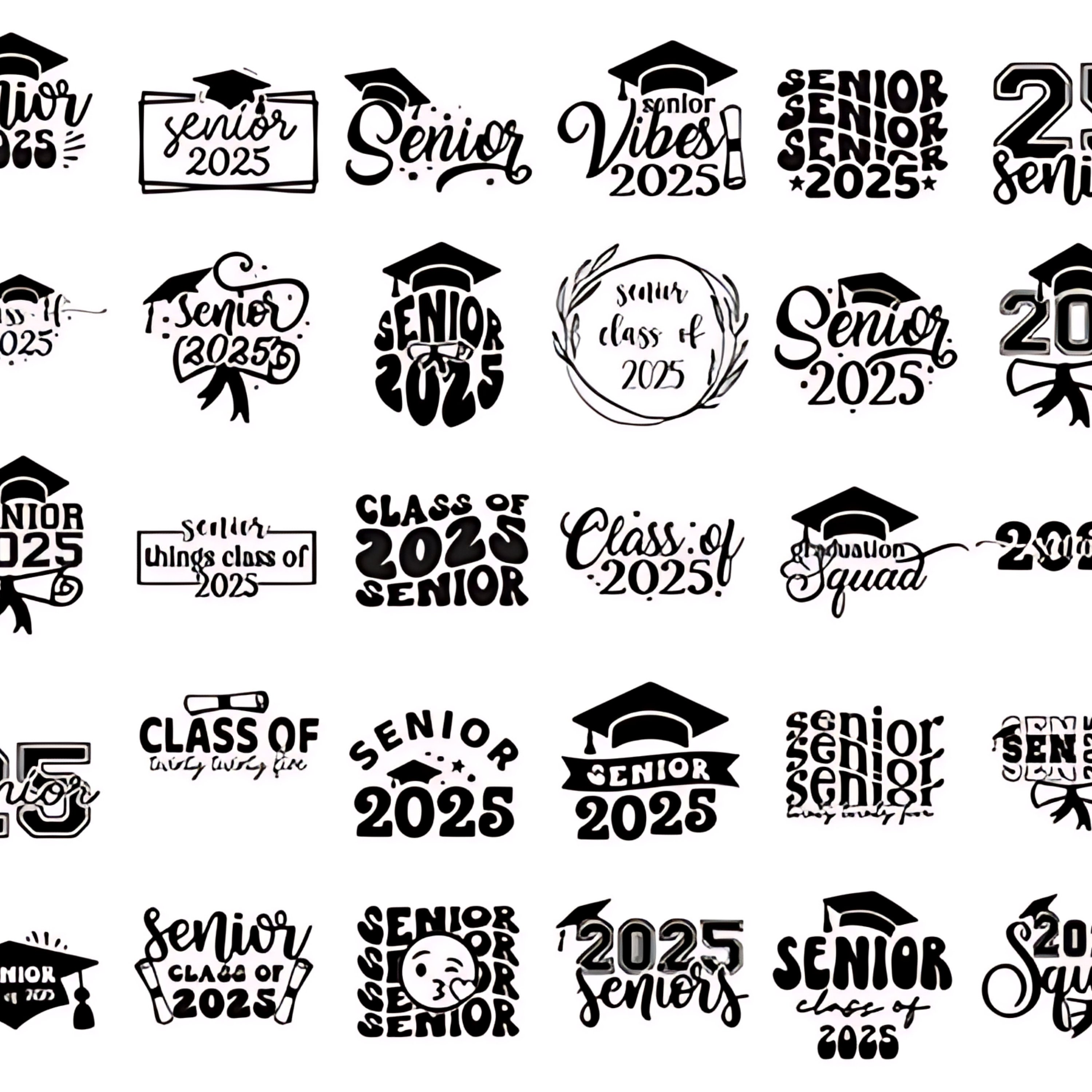 Class of 2025 Svg Senior 2025 Svg Bundle 30 Designs 2k25 Senior Year
