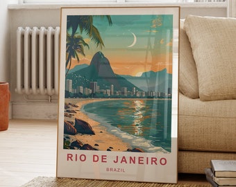 Rio de Janeiro Travel Poster | Rio de Janeiro | Rio Poster | Rio de Janeiro Travel | Travel Print | Brazil | Christ the Redeemer A5,A4,A3,A2