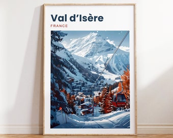 Val d’Isère Travel Poster | Val d’Isère France | Val d’Isère | Val d’Isère Travel Print | French Ski Print | Ski Travel Poster | French Alps