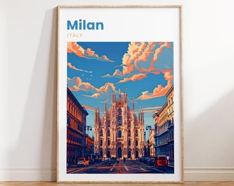 Milan Travel Print | Milan Travel Poster | Milan Italy | Milan Duomo di Milano | Milan Print | Milan Wall Art | Milan Artwork | Italy