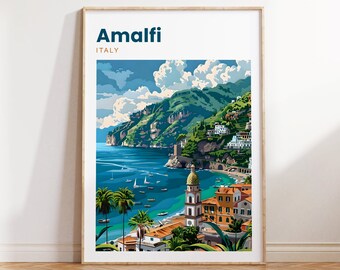 Amalfi Travel Poster | Amalfi Travel Poster | Italy | Italy Travel Poster | Amalfi Gift | Italian Coast | Amalfi Coast Italy | Travel Print