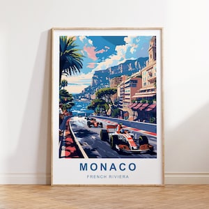 Monaco Reiseposter | Monaco-Druck | Monaco Poster | Motorsport | Reisedrucke | Monaco-Rennen | Motorsport-Poster | Monaco-Reise