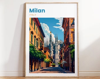 Milan Travel Print | Milan Travel Poster | Milan | Milan City Print | Milan Print | Milan Wall Art | Milan Artwork | Italy Art Italy Travel