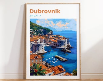 Dubrovnik Travel Poster | Travel Print | Dubrovnik Travel Poster | Dubrovnik | Dubrovnik Travel Poster | Dubrovnik Gift | Travel Poster