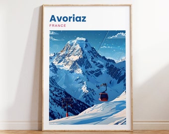 Avoriaz Travel Print | Avoriaz France | Ski Travel Print |Avoriaz Travel Poster | Avoriaz Artwork | Avoriaz Travel | French Alps | Wall Art