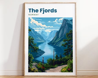 The Fjords Travel Print | The Fjords Norway | Norway | The Fjords Travel Poster | The Fjords | Norway Gift | The Fjords Wall Art | Norway
