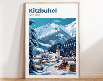 Kitzbuhel Travel Print | Kitzbuhel Travel Poster | Kitzbuhel | Austria Print | Ski Print | Kitzbuhel Ski Resort Print | Kitzbuhel Wall Art