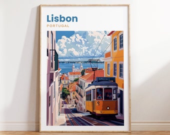 Poster de voyage de Lisbonne | Impression de Lisbonne | Affiche de Lisbonne | Poster de voyage au Portugal | affiche de voyage | Lisbonne Portugal | Décoration murale | Art mural