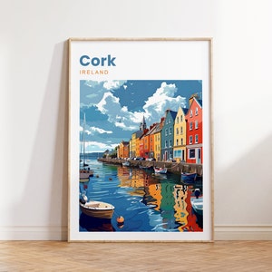 Cork Travel Print | Cork Ireland | Cork Print | Cork Travel Poster | Ireland | Cork Gift | Wall Art | Travel Print | Travel Poster Home Gift