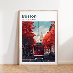 Boston Travel Print | Boston USA Poster | Boston Travel Print | United States of America | Wall Art | Travel Poster Boston | United States