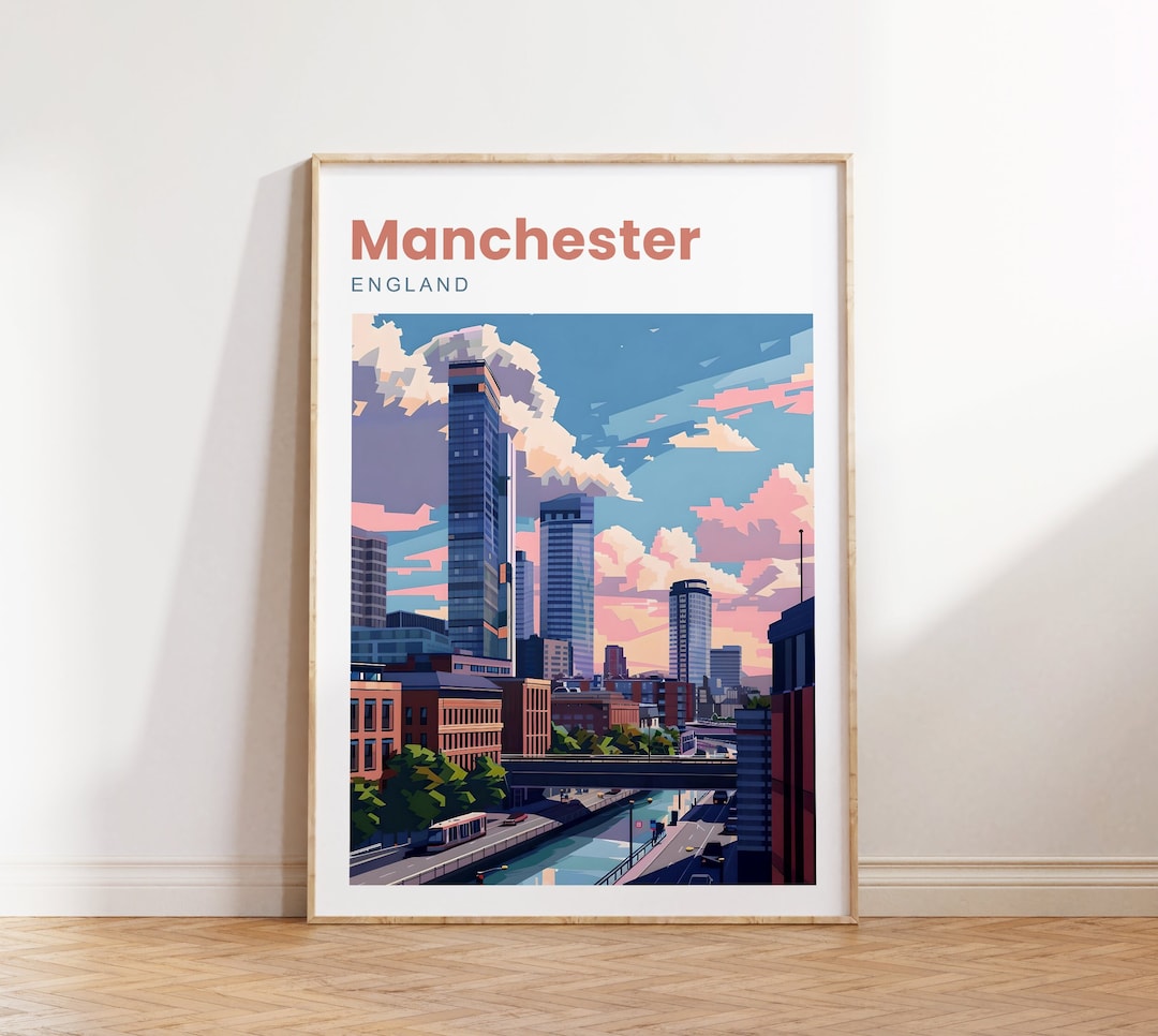 Manchester Poster Manchester Travel Poster | Manchester Print | Manchester Poster ...