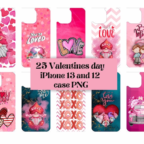 Valentines day iPhone 13 and 12 case sublimation designs, Mini, Pro & Pro Max, Love Sublimation Phone Case , heart Aesthetic png Sublimat