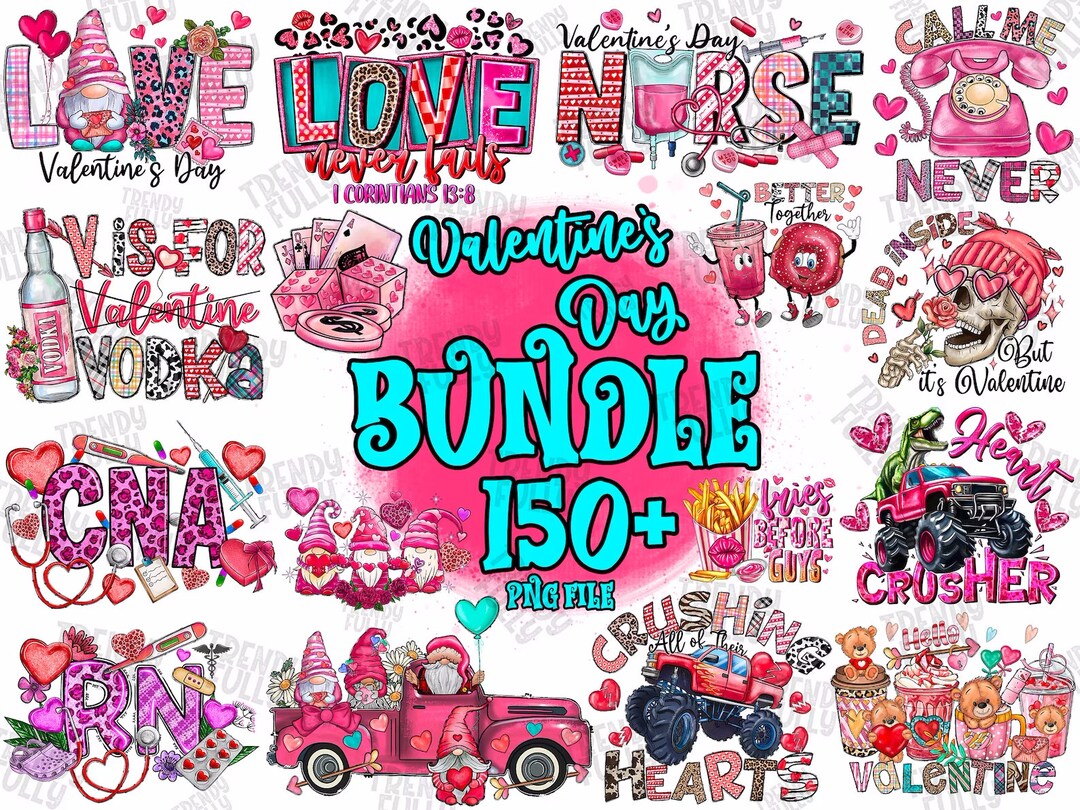 150+ Valentines Png Bundle, Retro Valentine Png, Valentine's Day Png ...