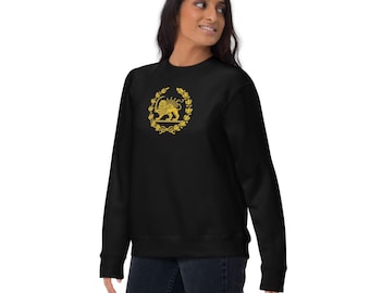 Persian Shiro Khorshid, Lion and Sun Embroidered Sweatshirt
