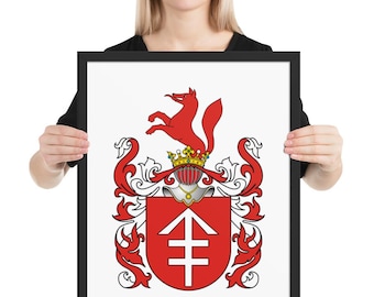 Custom Printed Crest Family Coat of Arms Framed Wall Print