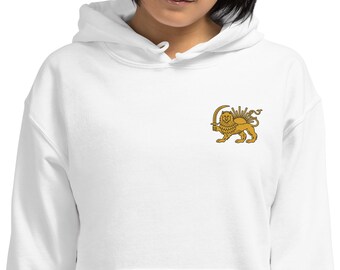 Embroidered Persian Lion and Sun (Shiro o Khorshid) Emblem Unisex Hoodie