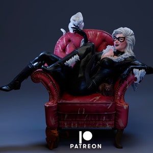 black cat spiderman stl 3d figure