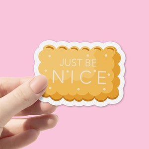 Ben Nice Koekjessticker | Waterdichte vinylsticker | Handgemaakt | Leuke sticker | Geïllustreerd | Lekkere koekjes | Engels koekje