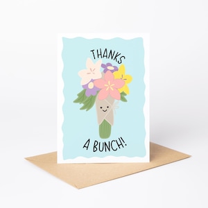 Merci un groupe | Carte mignonne | Fait main | A6 | Bouquet | de remerciements | Je pense à vous | Ami | Peluche en gelée