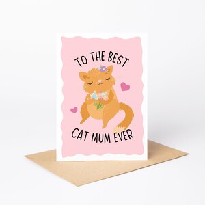 Meilleure carte de maman chat de tous les temps | Carte mignonne | Biscuit de fortune | Fête des Mères | Maman chien | Ami | Maman chien