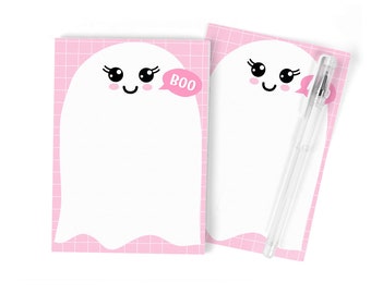 Cute Ghost A6 Notepad | Stationery | Notepad | Things To Do | List | Planner | Easy Tear Sheets | Stationery Gift | Halloween