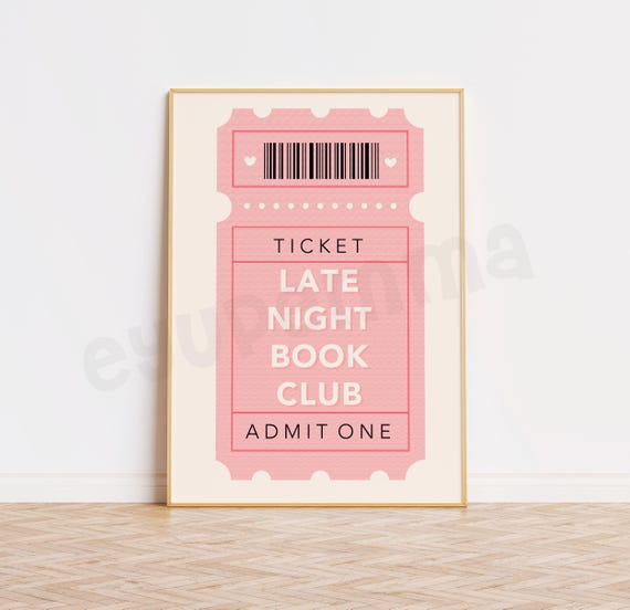 Late Night Book Club Print | Home Print | Wall Decor | Wall Art | Wall Print | Home Decor | Book Lover | Reader