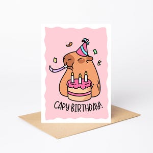 Capy Geburtstagskarte | Niedliche Karte | Handarbeit | DIN A6 | Capybara | Trend | Freund | Beste Freundin | Witzig
