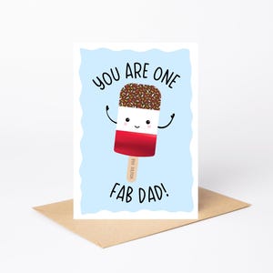 Tarjeta "Eres un papá fabuloso" / Tarjeta linda / Hecha a mano / A6 / Día del padre / Papá / Paletas fabulosas / Paletas de hielo / Helado / Paletas heladas